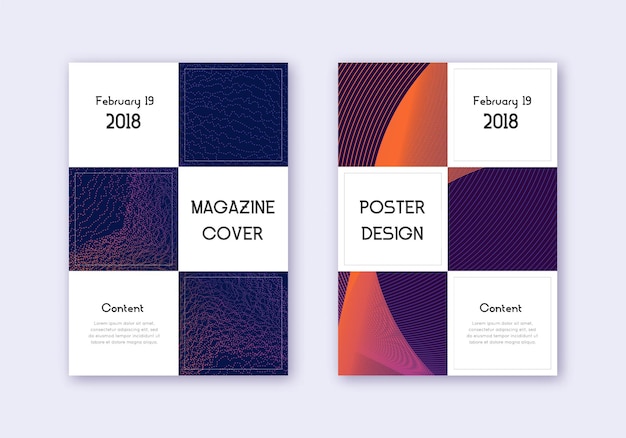 Business-Cover-Design-Vorlagenset Violett abstrakt