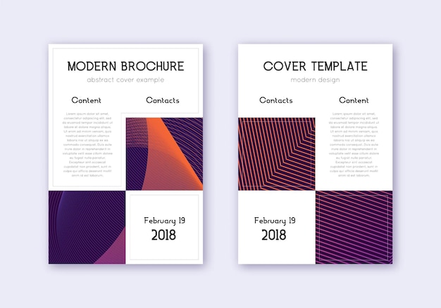 Business-Cover-Design-Vorlagenset Violett abstrakt