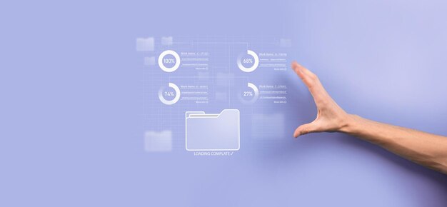 Business Developer Hand mit Board Framework auf einem virtuellen modernen Computer, der Innovation zeigt Agile Softwareentwicklung schlankes Projektmanagement-Tool schnelle Änderungen ConceptDocument Management System DMS