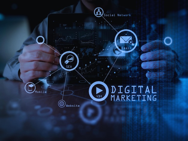 Business globale Internetverbindungsanwendungstechnologie und digitales Marketing Finanz- und Bankwesen