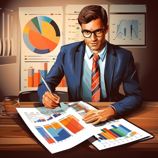 Business-Infografik-Analyse der Diagrammillustration