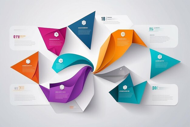 Business Infographics círculo estilo origami Ilustração vetorial pode ser usado para layout de fluxo de trabalho diagrama de banner número opções step up opções web design