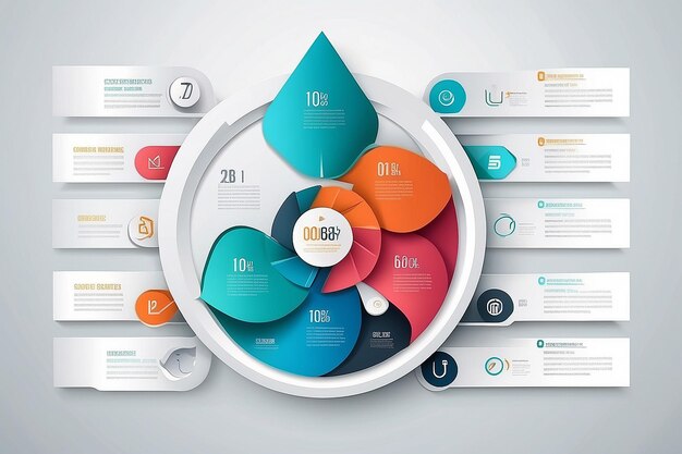 Business Infographics círculo estilo origami Ilustración vectorial se puede utilizar para el diseño de flujo de trabajo diagrama de banner número opciones opciones de escalamiento diseño web