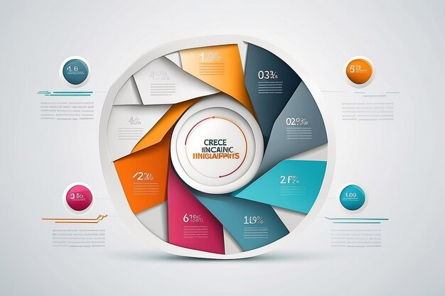 Foto business infographics círculo estilo origami ilustración vectorial se puede utilizar para el diseño de flujo de trabajo diagrama de banner número opciones opciones de escalamiento diseño web