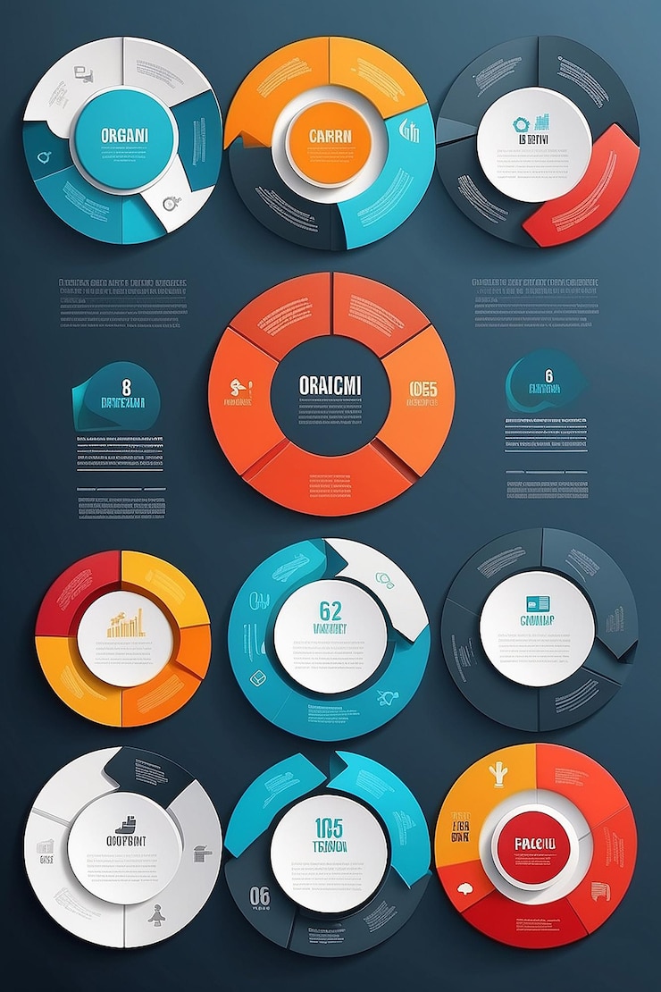 Foto business infographics círculo estilo origami ilustración vectorial se puede utilizar para el diseño de flujo de trabajo diagrama de banner número opciones opciones de escalamiento diseño web