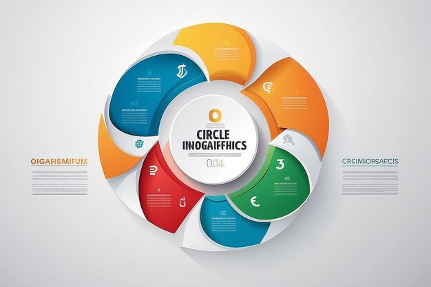 Foto business infographics círculo estilo origami ilustración vectorial se puede utilizar para el diseño de flujo de trabajo diagrama de banner número opciones opciones de escalamiento diseño web