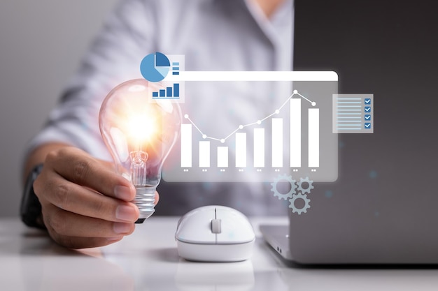 Business intelligence ideia ferramentas de gerenciamento de análise de dados de negócios inteligência criação de estratégia corporativa tomada de decisão orientada por dados metáfora abstrata