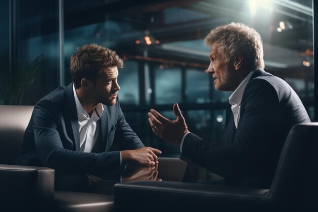 Business-Mentor und Mentee engagieren sich in einer generativen Ai