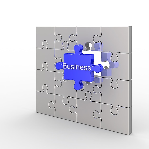 Business-Puzzle, grafischer Hintergrund, 3D-Rendering