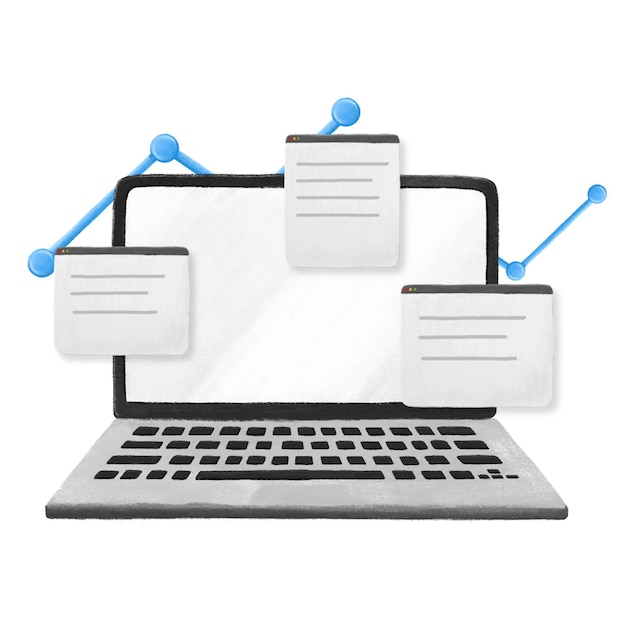 Business-Workflow png ästhetische Illustration durchsichtiger Hintergrund