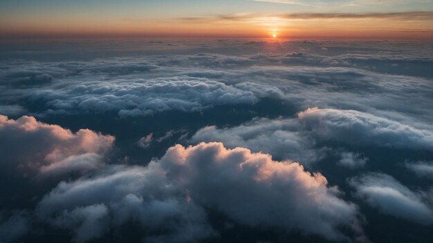 Busque um cenário sereno onde as nuvens flutuem suavemente pelo céu Concentre-se em t