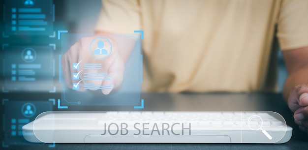 Búsqueda de empleo y empleo con tecnología de redes en línea contratación de carreras y j