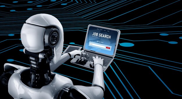 Búsqueda de empleo en línea en un sitio web de moda para que el trabajador busque oportunidades de trabajo en la red de contratación de Internet