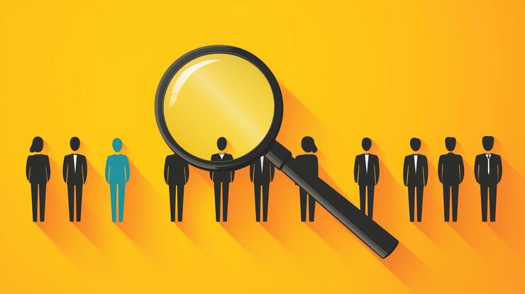 búsqueda de personas con una lupa