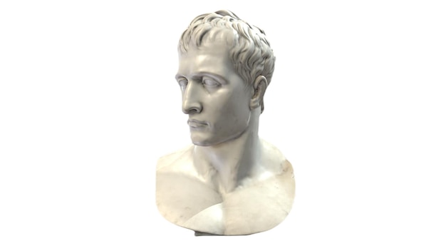 Un busto blanco de un emperador romano