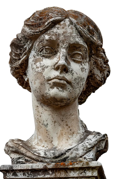 Busto dañado de una mujer romana