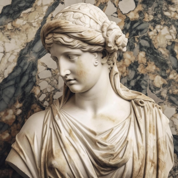busto de deusa de mármore