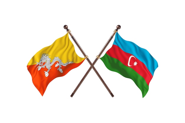 Butão contra fundo de duas bandeiras do azerbaijão