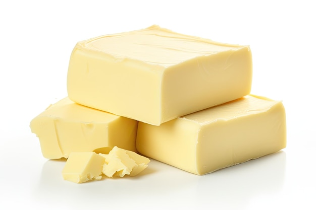 Butter auf weißem Hintergrund