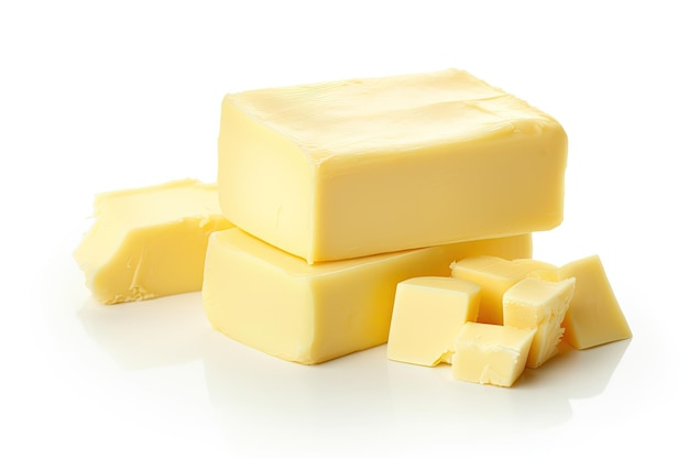 Butter auf weißem Hintergrund