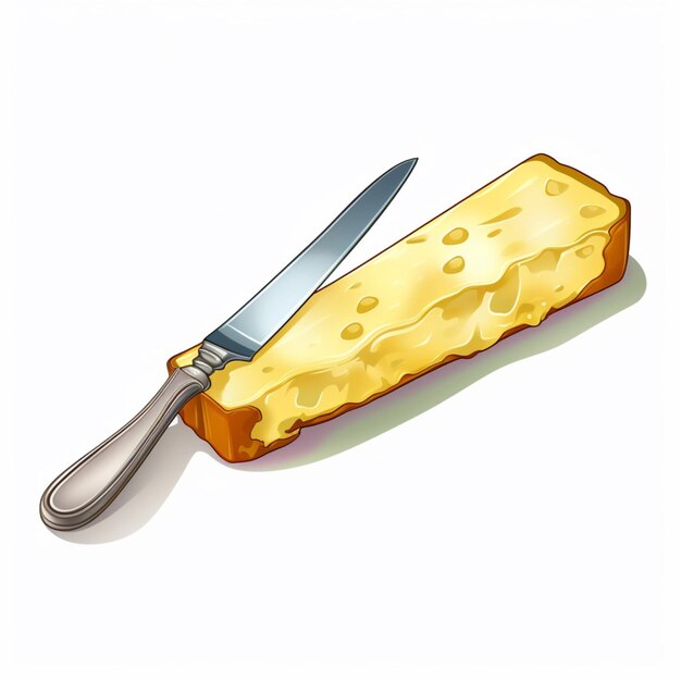 Butter Knife 2d ilustração de desenho animado em fundo branco