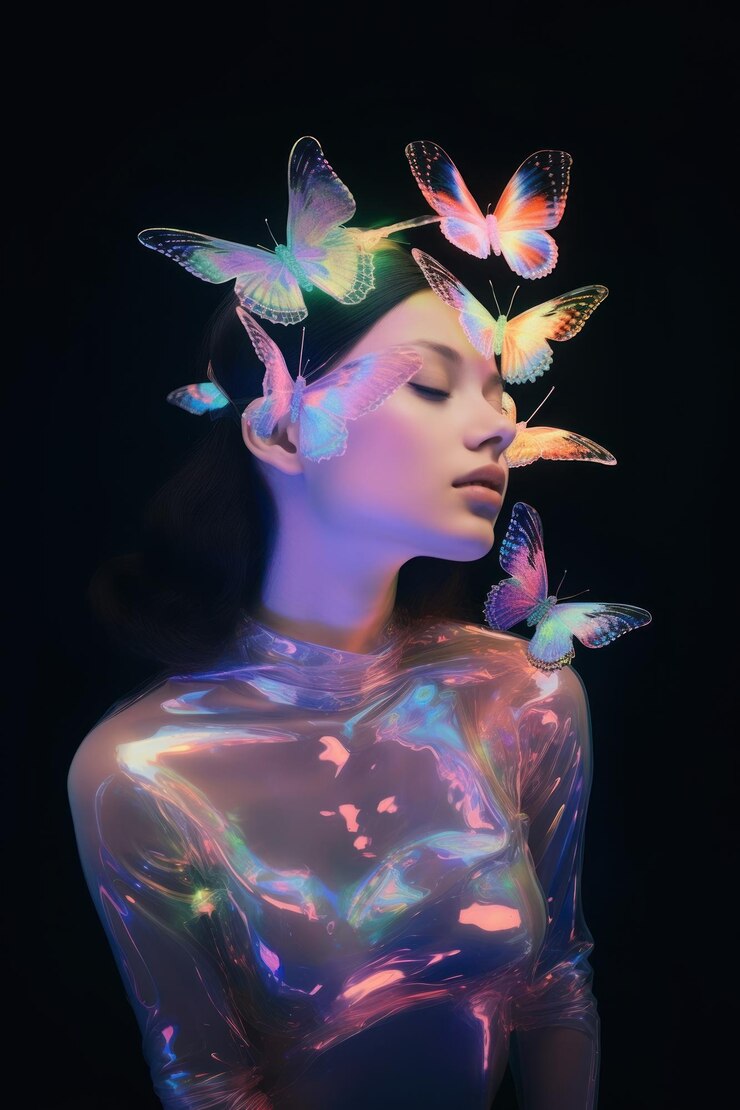 Foto butterfies retrato fantasia adulto