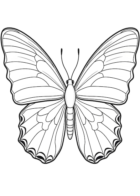 Foto butterfly coloring page butterfly line art coloring page butterfly outline illustration for coloring page animals coloring page butterfly coloring pages and book ai generative