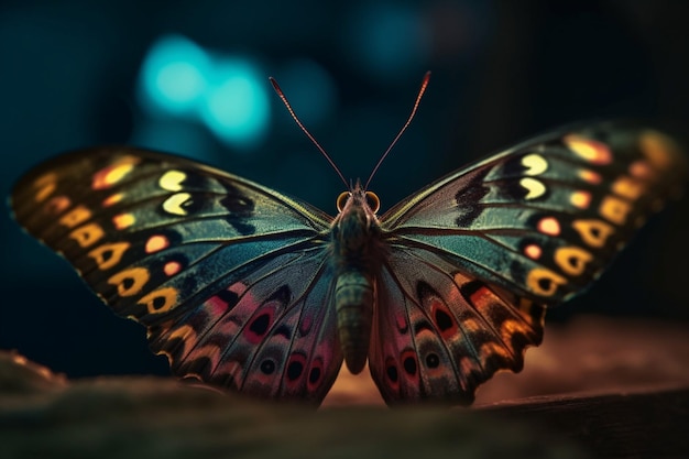Butterflywingcape bunte schöne dramatische Beleuchtung