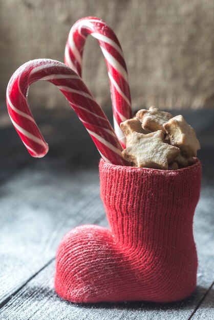 Butterkekse im Weihnachtsstrumpf