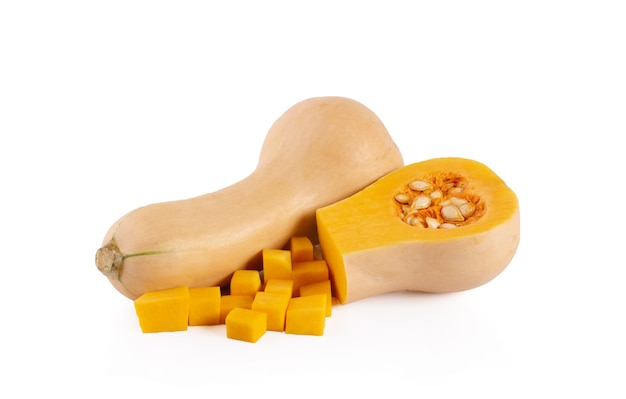 Butternut-Kürbis isoliert auf weißem Hintergrund