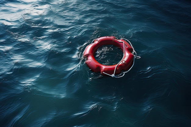 Buya salvavidas en la superficie del agua de mar IA generativa