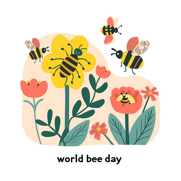 Foto buzzing art celebrating world bee day through creative illustrations