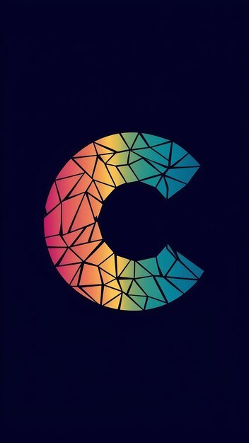 C-Buchstaben-Logo-Symbol Mosaik Polygonal farbenfrohe Form-Element Crea