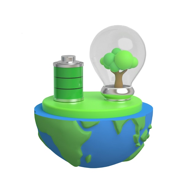 C4D protección del medio ambiente nueva energía verde elementos 3D