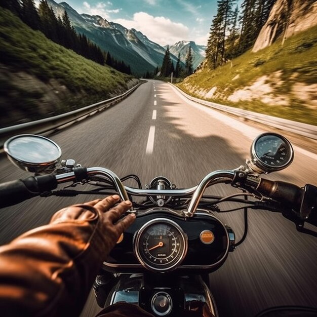 Cabalgando hacia la puesta de sol Una aventura en motocicleta antigua