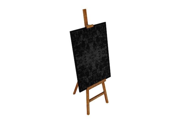 caballete de madera con lienzo negro para pintar