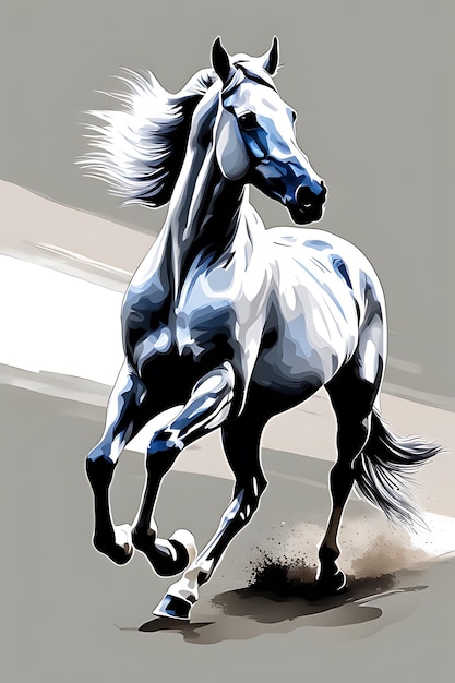 Caballo corriendo Dibujo para colorear Imprimir y colorear Alta calidad Para adultos