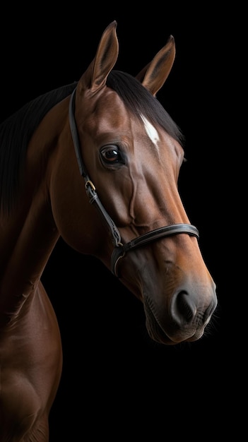 Un caballo con un diamante blanco en la cara.