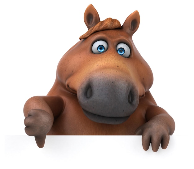 Caballo divertido - Ilustración 3D