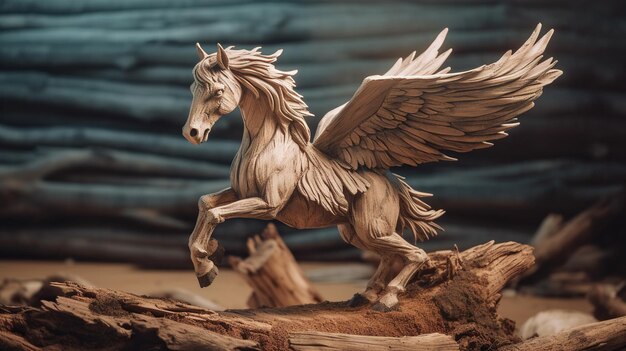 Foto caballo divino alado caballo realista obra de arte unicornio personaje