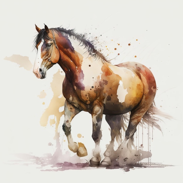 Un caballo está pintado con un color blanco y marrón.