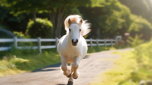 El caballo galopó por el suelo