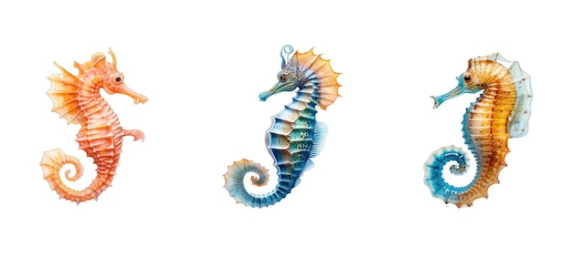 Foto caballo de mar caballo de mar ilustración animal pez océano hermoso hipocampo marino caballo de mar caballo de mar
