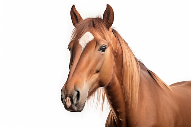 Foto caballo sobre un fondo blanco aislado animal