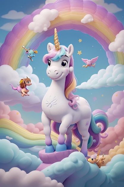 Caballo unicornio aislado
