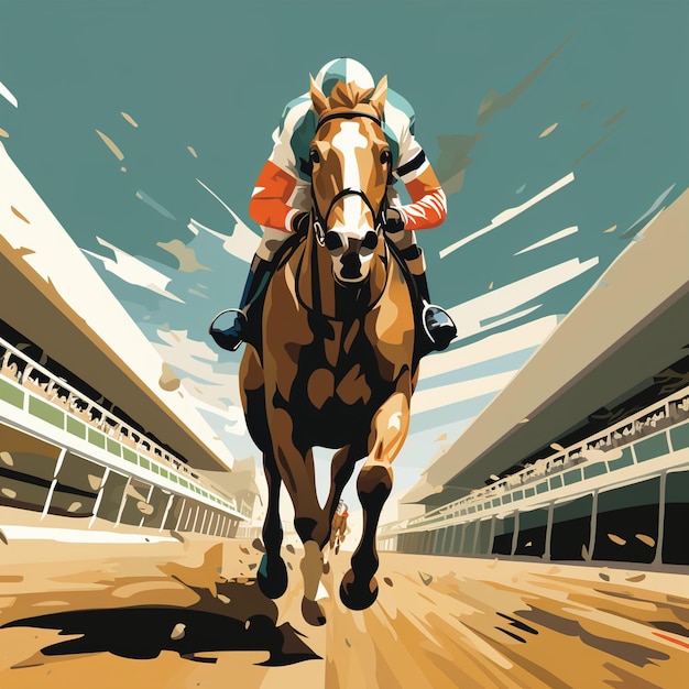 Foto caballos artísticos corriendo en grupo en una pista de carreras