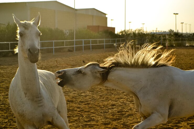 Foto los caballos en el campo
