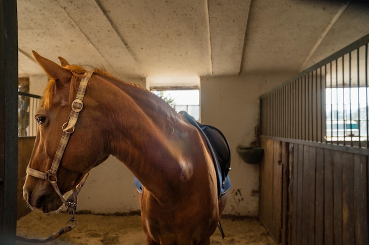 Foto caballos para montar en la granja preparación de caballos para carreras atención veterinaria