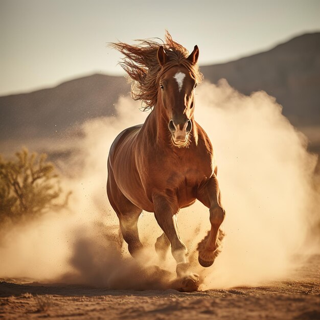 Foto caballos salvajes corriendo