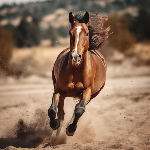 Foto caballos salvajes corriendo